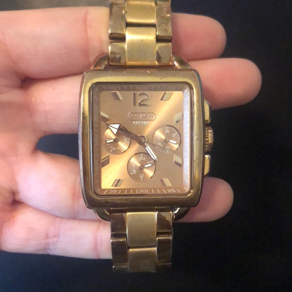 Rose gold coach watch